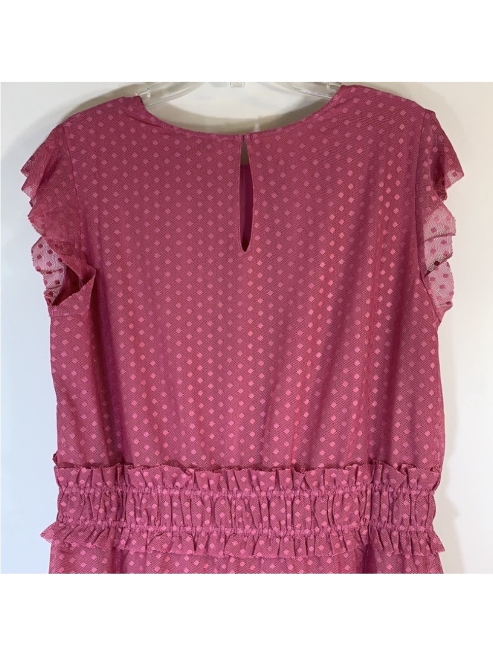 Ella Moon Cap Sleeve Ruffle Shoulder Smock Waist Dress. XL. NWT. - Picture 10 of 10
